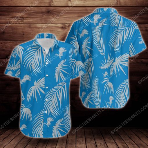 Tropical summer detroit lions short sleeve hawaiian shirt 2