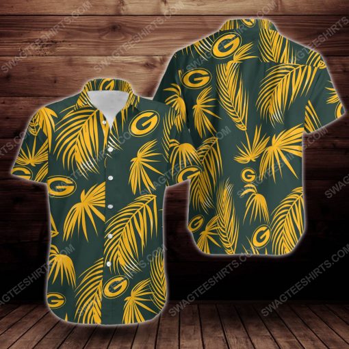 Tropical summer green bay packers short sleeve hawaiian shirt 2