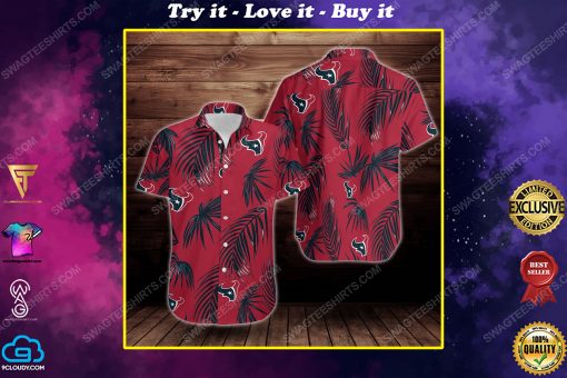Tropical summer houston texans short sleeve hawaiian shirt