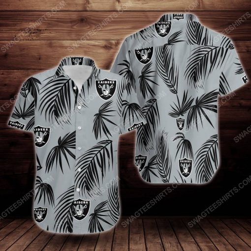 Tropical summer las vegas raiders short sleeve hawaiian shirt 3