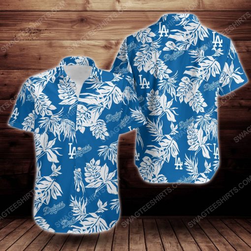 Tropical summer los angeles dodgers short sleeve hawaiian shirt 2