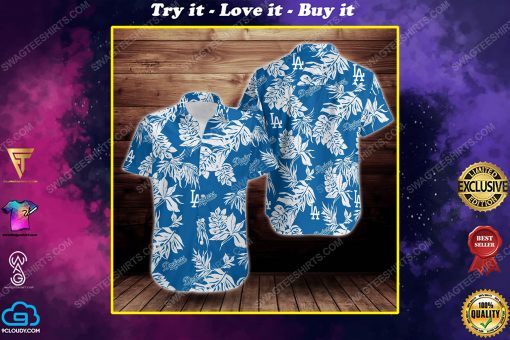 Tropical summer los angeles dodgers short sleeve hawaiian shirt