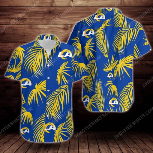 Tropical summer los angeles rams short sleeve hawaiian shirt 2