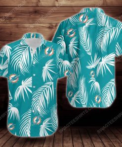 Tropical summer miami dolphins short sleeve hawaiian shirt 2