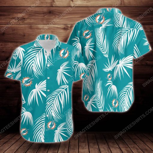 Tropical summer miami dolphins short sleeve hawaiian shirt 3