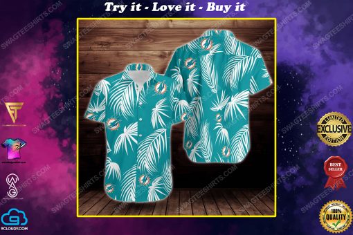 Tropical summer miami dolphins short sleeve hawaiian shirt