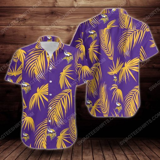 Tropical summer minnesota vikings short sleeve hawaiian shirt 2