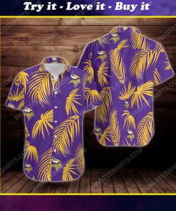 Tropical summer minnesota vikings short sleeve hawaiian shirt