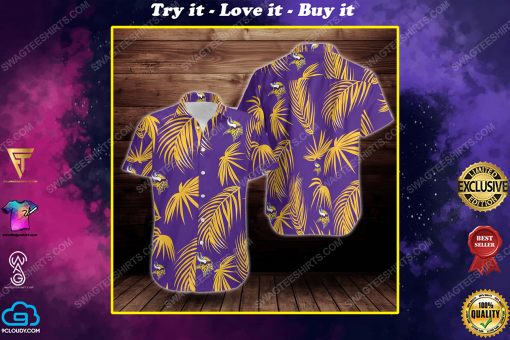 Tropical summer minnesota vikings short sleeve hawaiian shirt