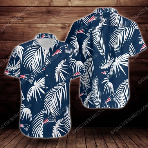 Tropical summer new england patriots short sleeve hawaiian shirt 3