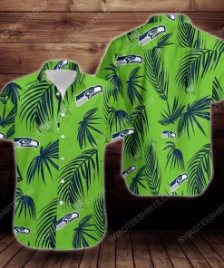 Tropical summer seattle seahawks short sleeve hawaiian shirt 2