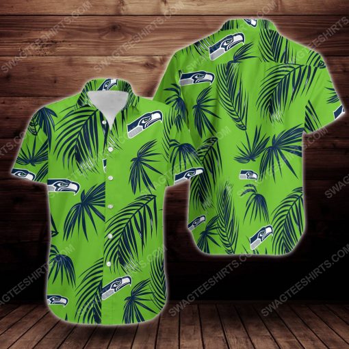 Tropical summer seattle seahawks short sleeve hawaiian shirt 2