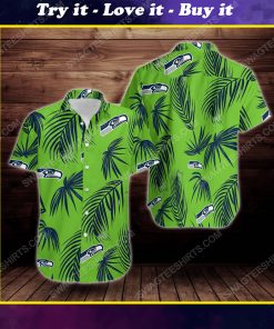 Tropical summer seattle seahawks short sleeve hawaiian shirt