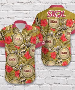 Tropical summer skol beer short sleeve hawaiian shirt 2 - Copy