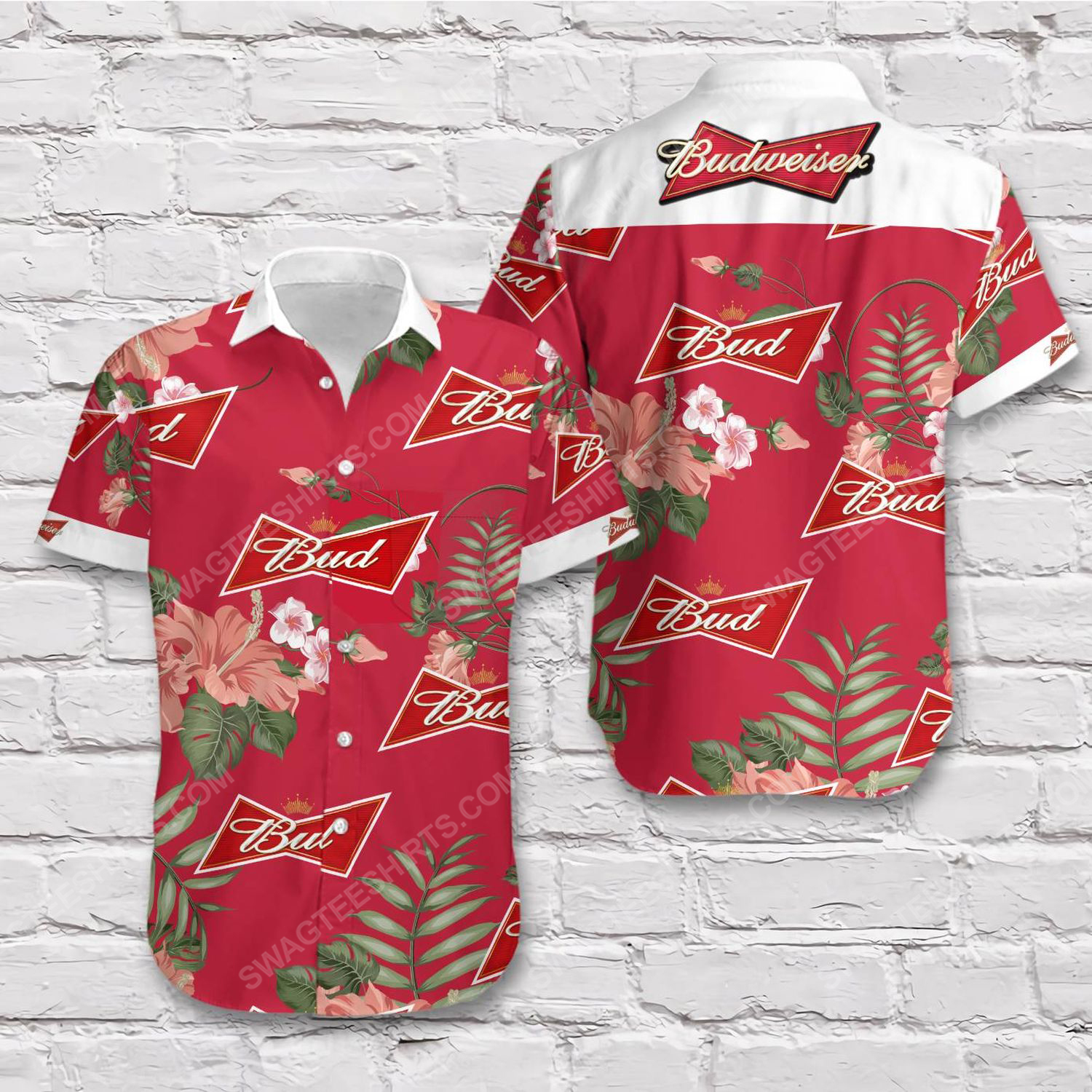 Tropical vibe budweiser beer short sleeve hawaiian shirt 2 - Copy