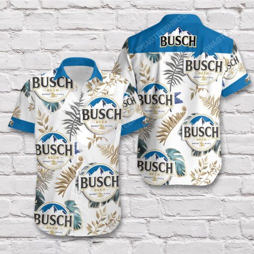 Tropical vibe busch beer blue short sleeve hawaiian shirt 2