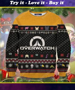 Ultimate overwatch full printing ugly christmas sweater