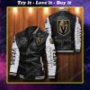 Vegas golden knights all over print leather bomber jacket