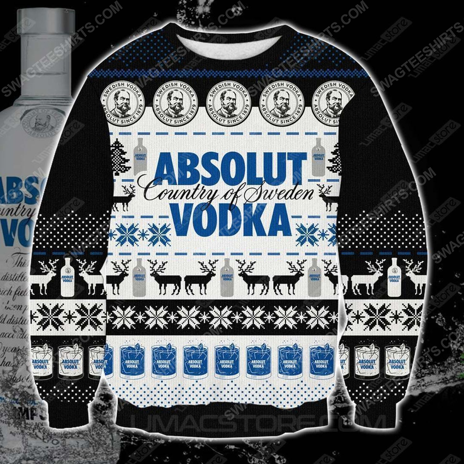 Absolut vodka country of sweden ugly christmas sweater - Copy (2)