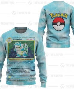 Anime pokemon blastoise knitted ugly christmas sweater