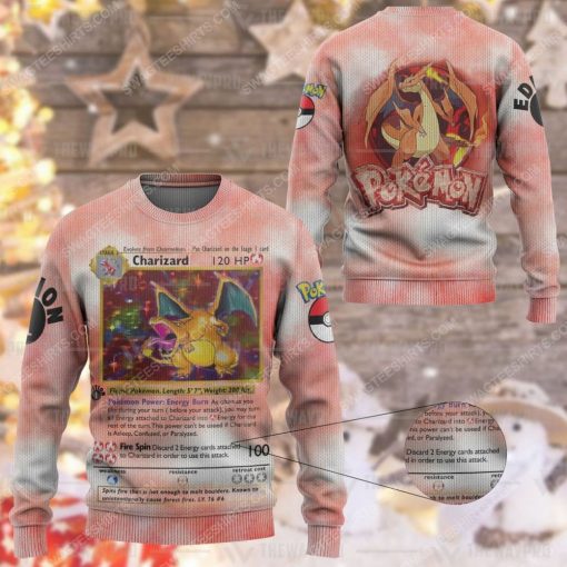 Anime pokemon charizard ugly christmas sweater