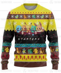 Anime pokemon starters ugly christmas sweater 4