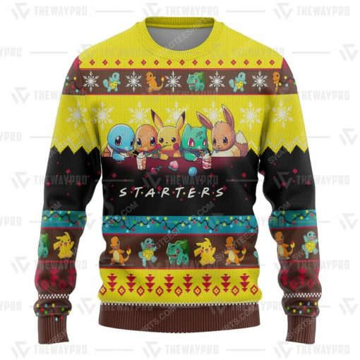 Anime pokemon starters ugly christmas sweater 4