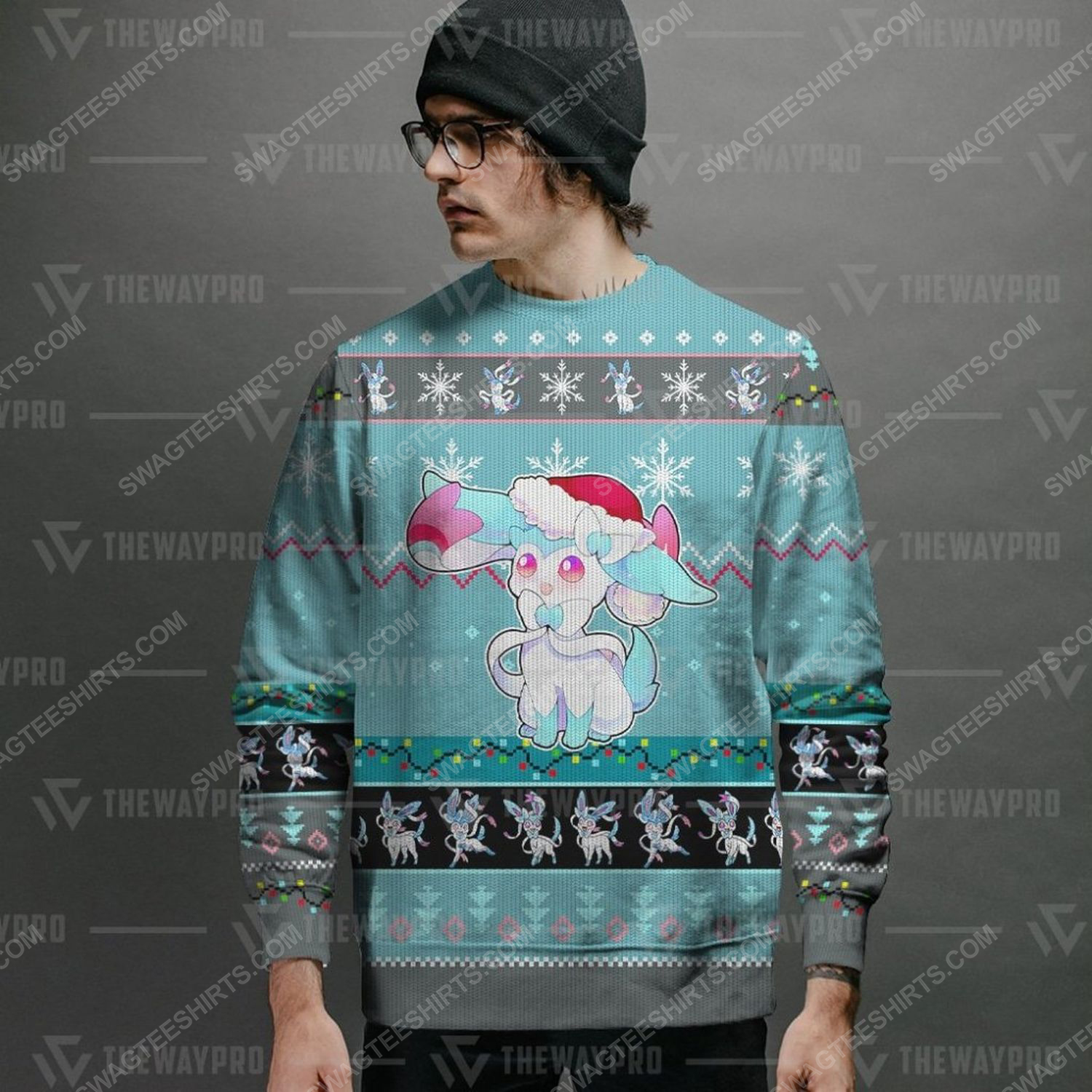 Anime pokemon sylveon ugly christmas sweater