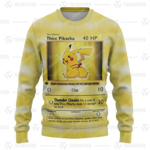 Anime pokemon thicc pikachu ugly christmas sweater