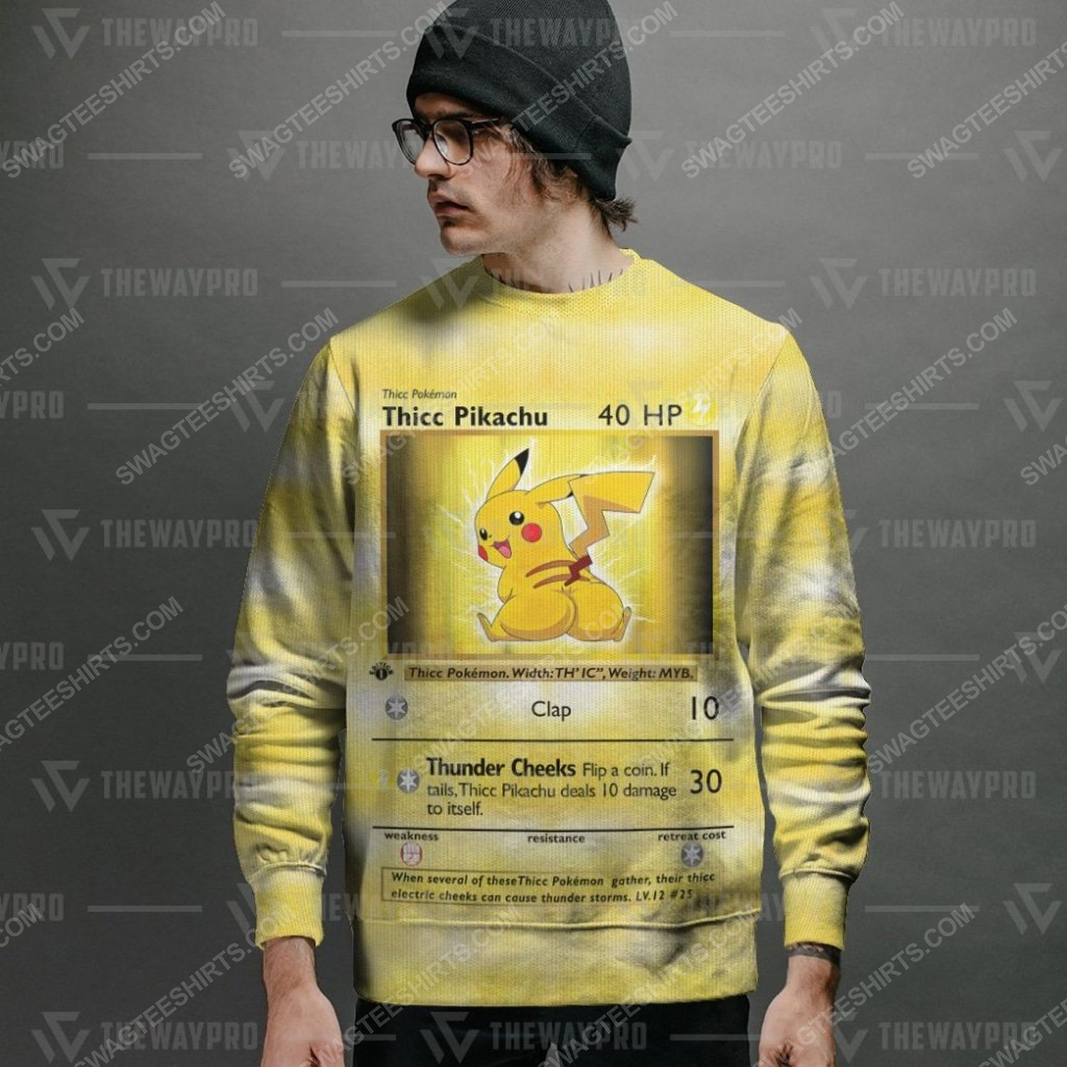 Anime pokemon thicc pikachu ugly christmas sweater