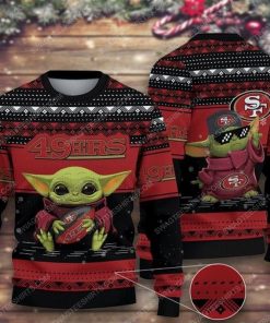 Baby yoda and san francisco 49ers ugly christmas sweater