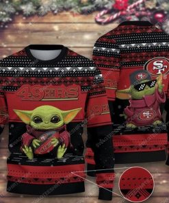 Baby yoda and san francisco 49ers ugly christmas sweater