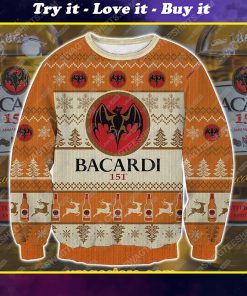 Bacardi rum all over print ugly christmas sweater 1