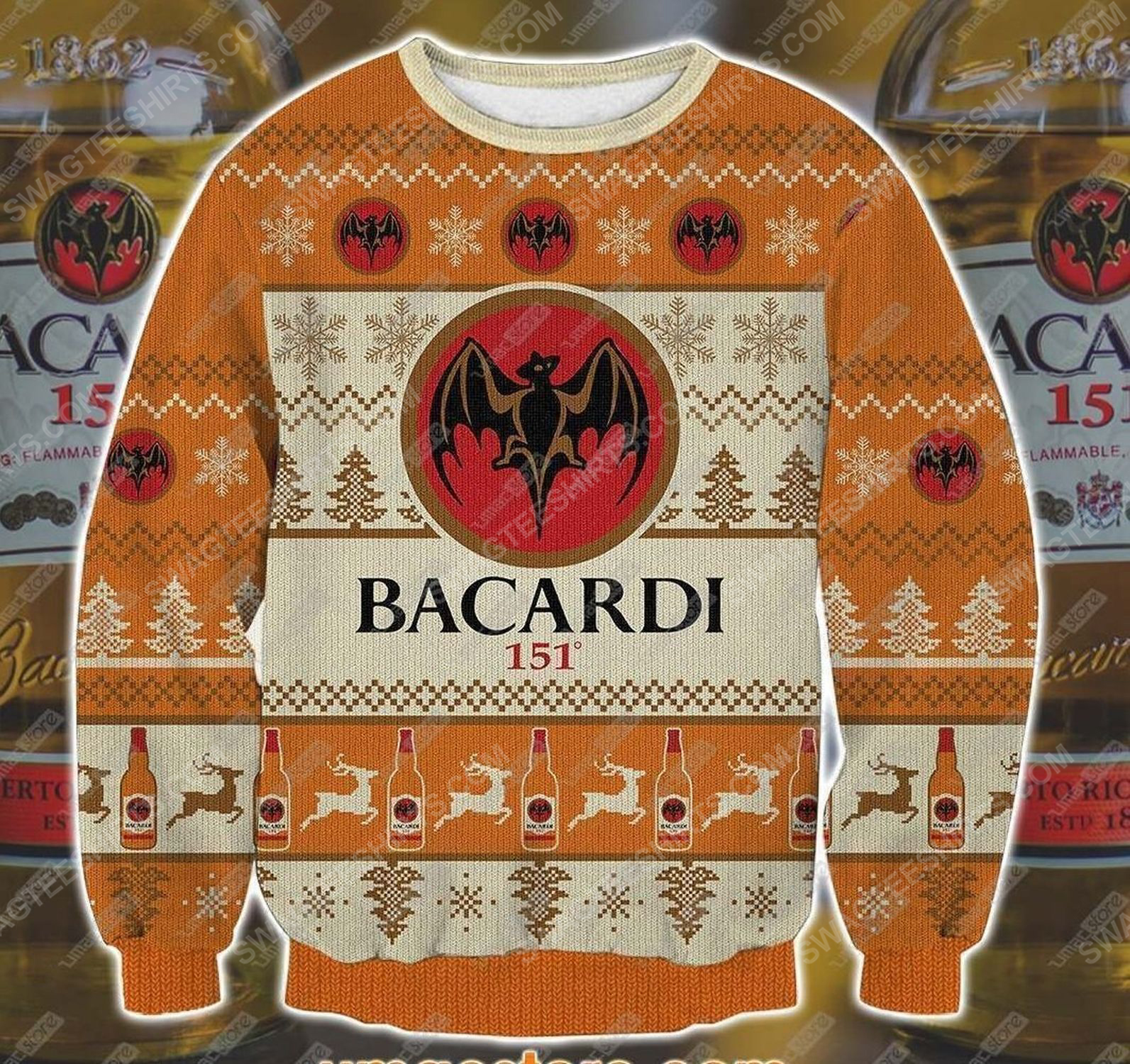 Bacardi rum all over print ugly christmas sweater - Copy (2)
