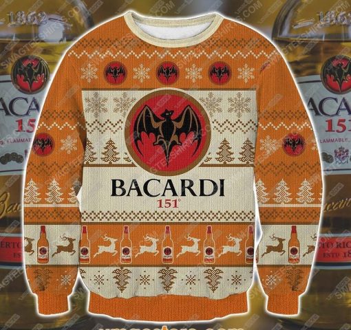Bacardi rum all over print ugly christmas sweater - Copy