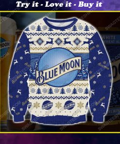 Blue moon beer ugly christmas sweater 1
