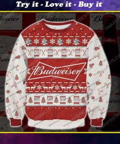 Budweiser beer all over print ugly christmas sweater 1