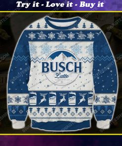 Busch latte beer all over print ugly christmas sweater 1