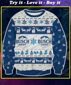 Busch light beer all over print ugly christmas sweater 1