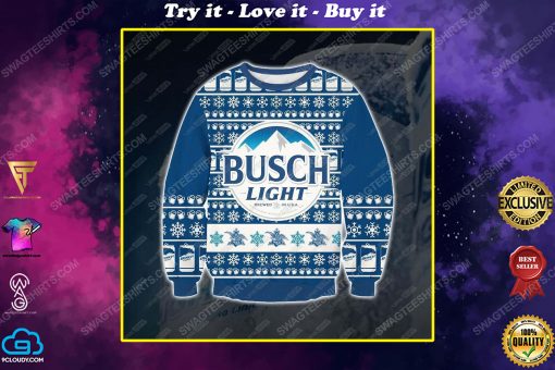 Busch light beer ugly christmas sweater 1
