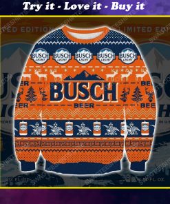 Busch light reindeer all over print ugly christmas sweater 1