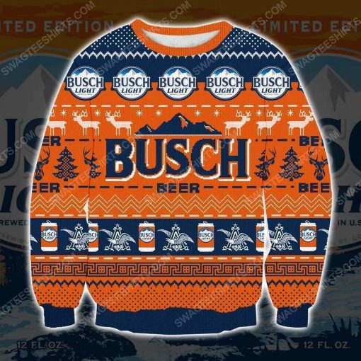 Busch light reindeer all over print ugly christmas sweater