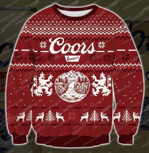Coors banquet beer reindee ugly christmas sweater