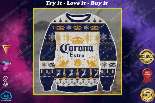 Corona extra beer ugly christmas sweater 1