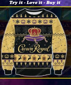 Crown royal black blended canadian whisky ugly christmas sweater 1