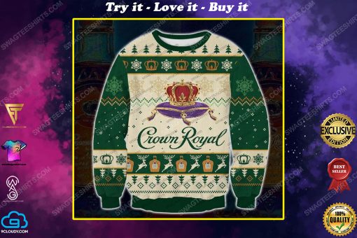 Crown royal regal apple flavored whisky ugly christmas sweater 1