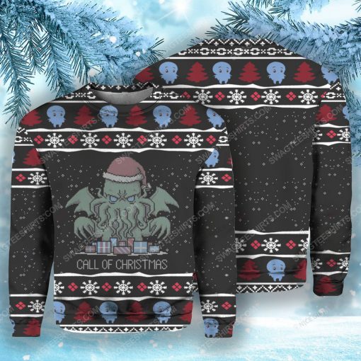 Cthulhu call of christmas ugly christmas sweater 1