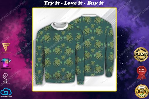 Cthulhu pattern ugly christmas sweater