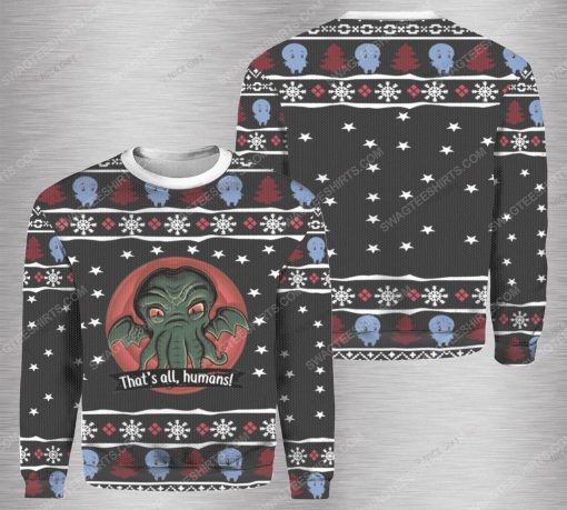 Cthulhu that's all human ugly christmas sweater 1