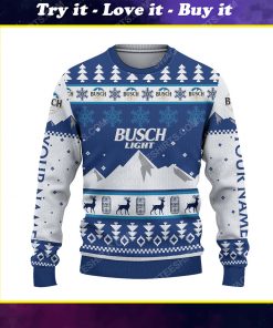 Custom name busch light beer ugly christmas sweater